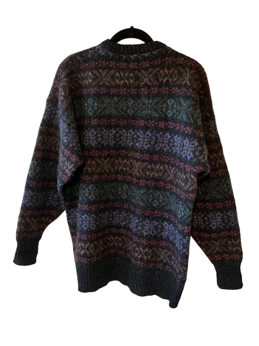 Lands' End Vintage Shetland Wool Fair Isle Sweater XL Made in Scotland - Picture 2 of 8